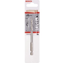 Bosch Logo. 6 mm Fliesenbohrer mit 1/4-Zoll-Schaft, geeignet für Fliesenbearbeitung.