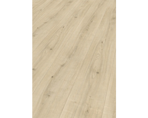 Nahaufnahme von hellem Laminatboden mit Holzstruktur