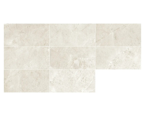 Feinsteinzeug Wand- und Bodenfliese Cool Stone weiß matt rektifiziert 29,8 x 59,8 x 0,9 cm