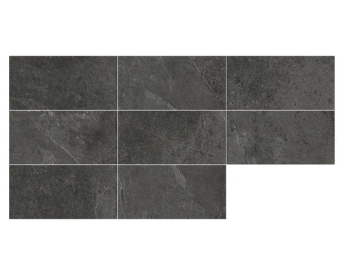 Feinsteinzeug Wand- und Bodenfliese Cool Stone anthrazit matt rektifiziert 29,8 x 59,8 x 0,9 cm
