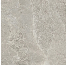 Detailaufnahme einer grauen Feinsteinzeugfliese mit matter Oberfläche