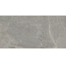 Graue Keramikfliese mit matter Oberfläche.