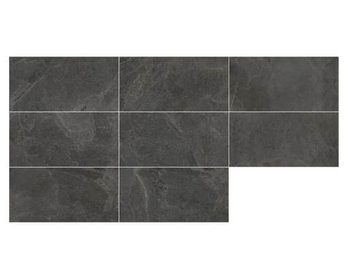 Feinsteinzeug Wand- und Bodenfliese Cool Stone anthrazit matt rektifiziert 59,8 x 119,8 x 0,9 cm
