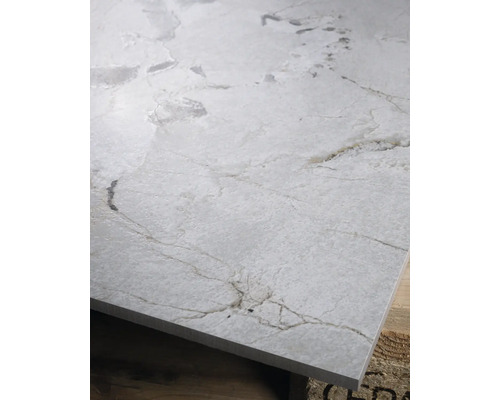 Wand- und Bodenfliese Pamesa Patagonia white 120x120 cm Tiefenstruktur