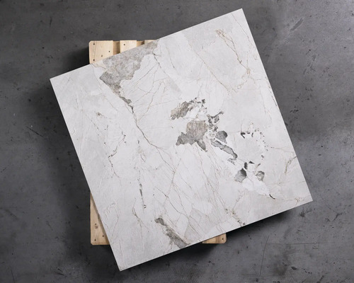 Wand- und Bodenfliese Pamesa Patagonia white 120x120 cm Tiefenstruktur
