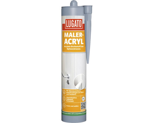 LUGATO Maler-Acryl Dichtstoffkartusche für Anschlussfugen an Türen und Fenstern