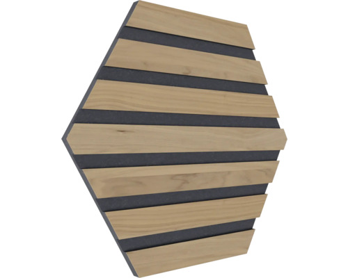 Fjordwall Akustikpaneel Hexagon Walnuss 265 x 265 x 9 mm 1 Pack = 3 Stück