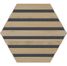 Produktbild: Fjordwall Akustikpaneel Hexagon Walnuss 265 x 265 x 9 mm 1 Pack = 3 Stück