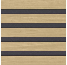 Holzpaneele mit dunklen Akzenten zur Wandgestaltung