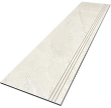 Helle Treppenfliese mit Rillen