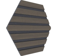 Produktbild: Fjordwall Akustikpaneel Hexagon Eiche geräuchert 265 x 265 x 9 mm 1 Pack = 3 Stück