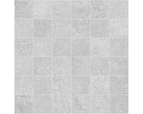 Fliesenmuster mit quadratischen, grauen Steinfliesen