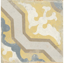 Dekorative Fliese mit geometrischen und floralen Mustern