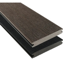 Terrassendielen aus Holz-Polymer-Werkstoff mit Nut- und Feder-System