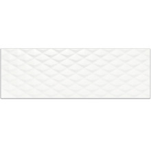 Weiße Wandfliese mit dreidimensionalem Rautenmuster