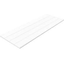 Einzelne weiße Wandfliese mit gerillter Oberfläche