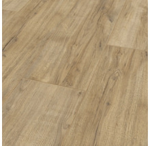 Nahaufnahme von Laminatboden in Holzoptik.