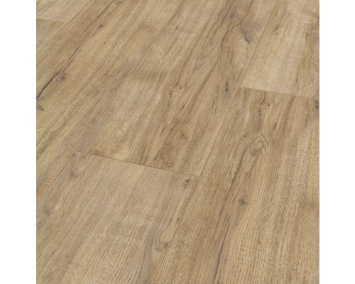 Nahaufnahme von Laminatboden in Holzoptik.