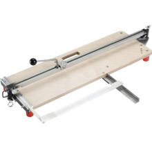 Fliesenschneider aus Holz mit Metallschienen