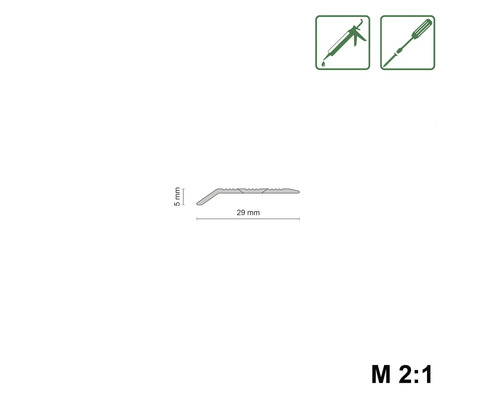 Profilleiste mit den Maßen 5 mm x 29 mm