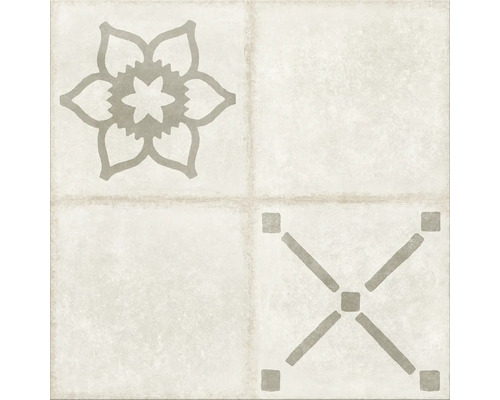 Dekorative Fliese mit Blumenmuster und geometrischem Design