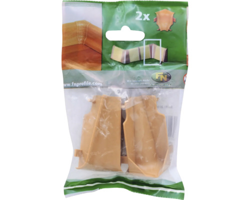 Verpackung mit zwei Eckstücken für Fußleisten
