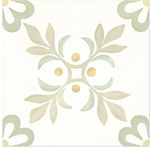 Quadratische Fliese mit floralem Muster für Wand und Boden