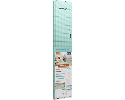 Verpackung für Laminat- und Parkettunterlage mit Easy Cut Markierung