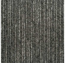 Detailansicht eines anthrazitfarbenen Teppichs mit Rippenstruktur