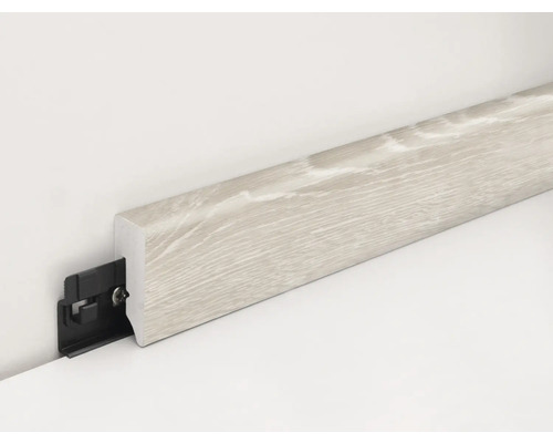 Sockelleiste mit Befestigungsclip zur Wandmontage