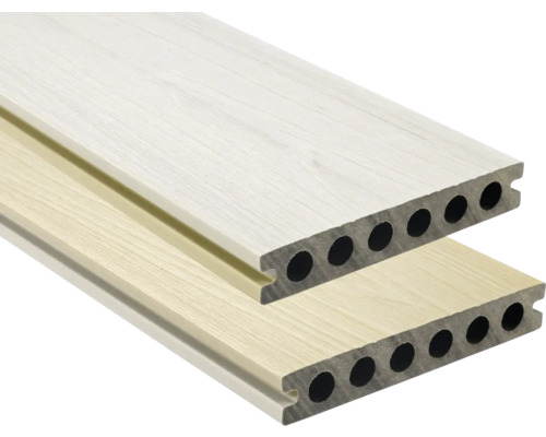 Zwei Hohlkammerprofile aus Holzwerkstoff