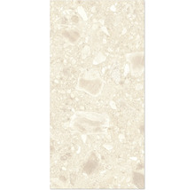 Nahaufnahme einer Fliese mit Terrazzo Muster.