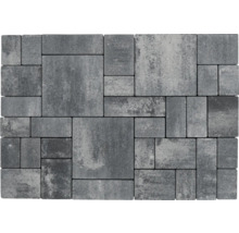 Pflastersteine aus Beton in verschiedenen Formaten verlegt