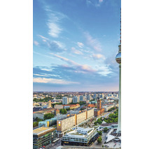 Luftaufnahme von Berlin mit dem Berliner Fernsehturm bei Tageslicht