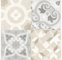 Dekorative Bodenfliesen mit unterschiedlichen Mustern