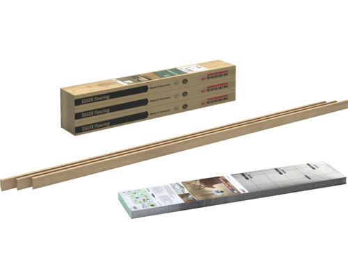 Pakete Egger Bodenbelag mit passenden Fußleisten und Trittschalldämmung