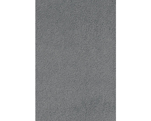 Detailansicht eines grauen Teppichs mit kurzer, dichter Faserstruktur