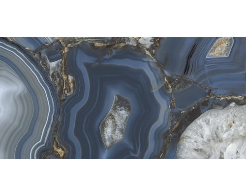 Bodenfliese Glamour agata blue lappato 60x120cm Nahaufnahme einer Dekorfliese mit abstraktem Muster