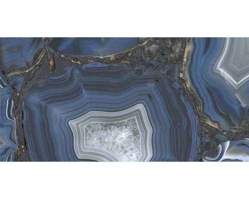 Bodenfliese Glamour agata blue 60x120cm Nahaufnahme einer Dekoration aus blauem Achat