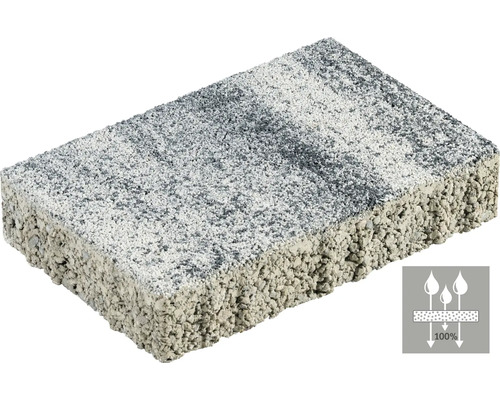 Betonpflasterstein mit Wasserdurchlässigkeitssymbol