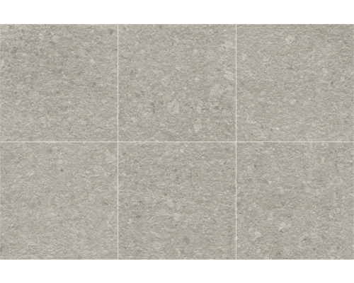 Sechs graue Bodenfliesen mit Steinstruktur