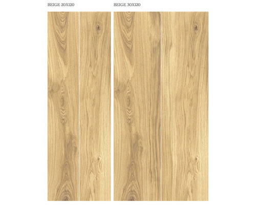 Beige Fliesen im Format 20x120 und 30x120 mit Holzoptik
