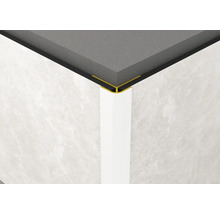 Eckansicht mit Fliesen, Fliesenschiene und Sockelleiste