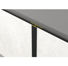 Detailaufnahme einer Fliesenschiene zur Verbindung von Wandfliesen