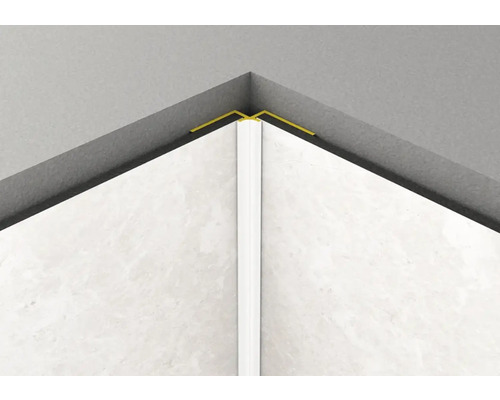 Ecke mit Fliesenprofil und Fliesenschiene