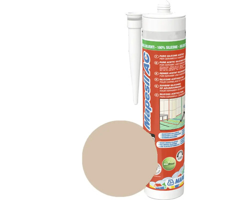 Mapei Silikon MAPESIL AC ZERO 138 MANDEL 310 ML Mapesil AC Sanitär-Silikon Kartusche mit Farbmuster