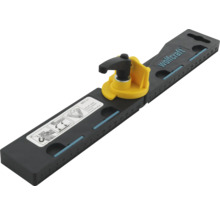 Wolfcraft Winkellehre und Schneidführung mit Millimeterskala, gelbem Feststellhebel und Wolfcraft Logo.