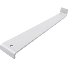 Stabiler Regalträger aus Metall mit Einhängehaken und Befestigungsbohrung.