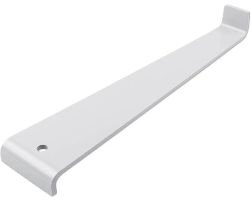 Stabiler Regalträger aus Metall mit Einhängehaken und Befestigungsbohrung.