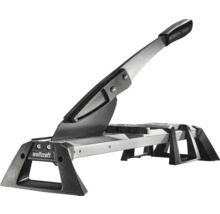 wolfcraft Laminatschneider mit Hebelgriff und stabiler Basis.